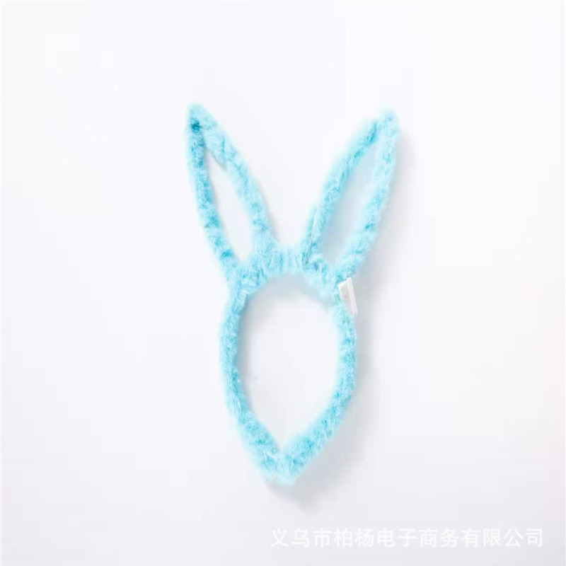 厂家批发发光花环头饰新款14灯毛绒闪光发箍头扣女郎头饰卖萌发饰