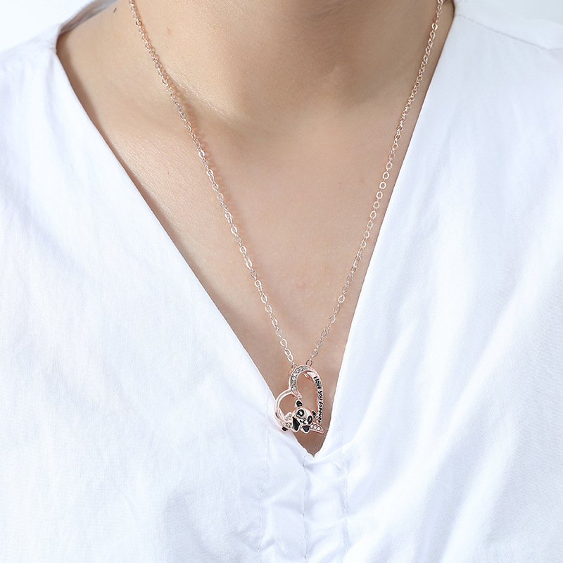 Fashion Heart Shape Alloy Plating Rhinestones Womenu0027S Pendant Necklace 1 Piece