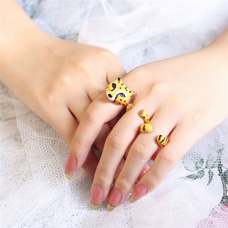 15g Weight Open Rings Classification 1 Set Quantity Holiday, Daily Occasion Alloy Material Animal, Cartoon Pattern All Seasons Season Women's Gender Plating Design Original Design, Cute Style Original Design Cute Animal Cartoon Alloy Plating Women's Open Rings 9