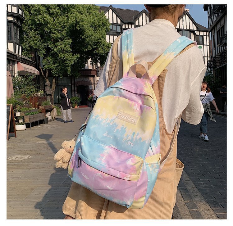 Schoolbag New Korean Fashion Gradient Color Tie-dye Girl Student Schoolbag Backpack Wholesale Nihaojewelry display picture 65
