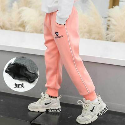 女童裤子20秋冬童装新款童裤儿童裤子男童裤子加绒宝宝休闲运动裤|ms