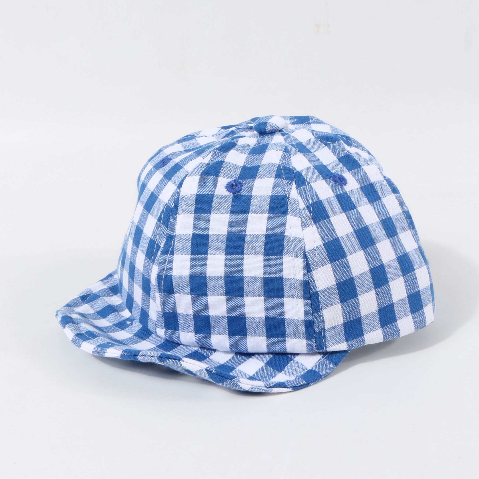 Childrens hat summer sunscreen plaid cap baby thin section softbrimmed hat Korean baseball cap wholesale nihaojewelrypicture5