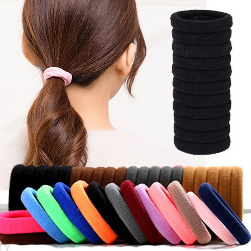 Adult Hair Rope Women's Hair Band High Elastic and Durable Black Seamless Hair Rope Ponytail Simple Leather Cover