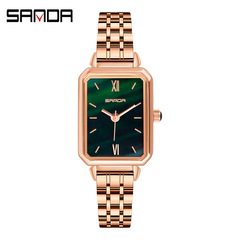 New Retro Peacock Green Small Dial Women's Quartz Watch Fashion Trend Roman Scale Quartz Wrist Watch