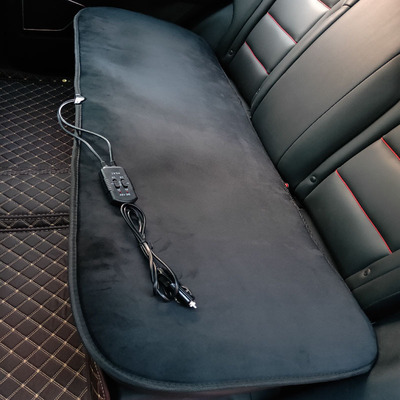 汽車加熱坐墊後排絨面墊 12v雙開關發熱墊