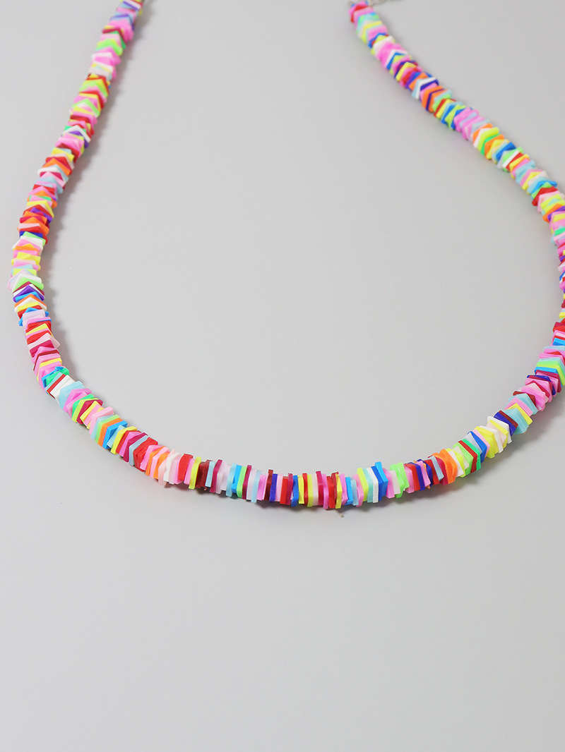 Fashion New Colorful Soft Clay Alloy Necklace For Women Hot Sale Wholesale display picture 2