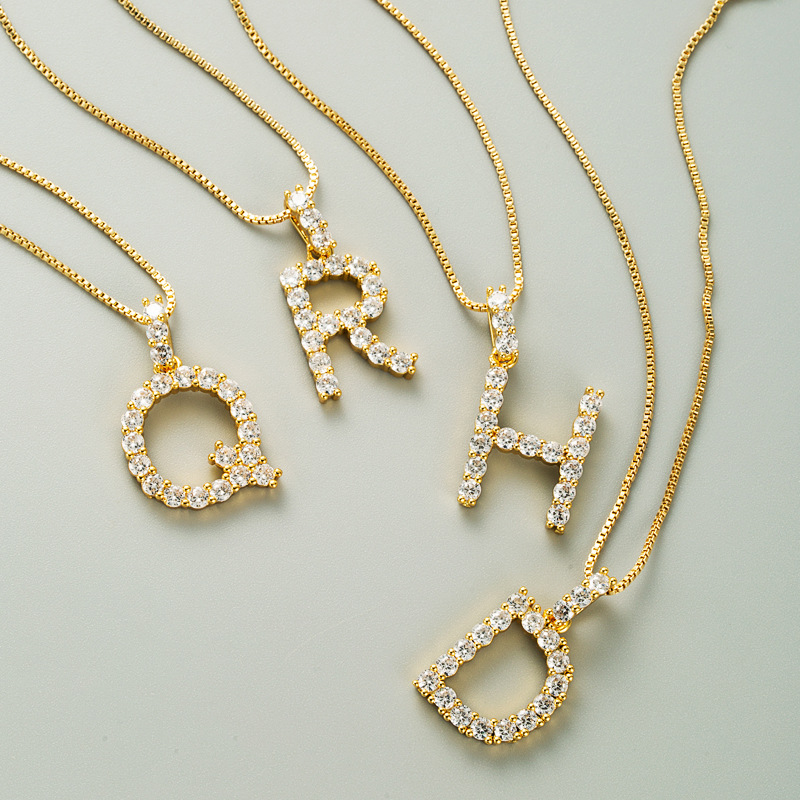 Korean O word chain geometric letter necklace letter love clavicle chain hip hop necklace wholesale