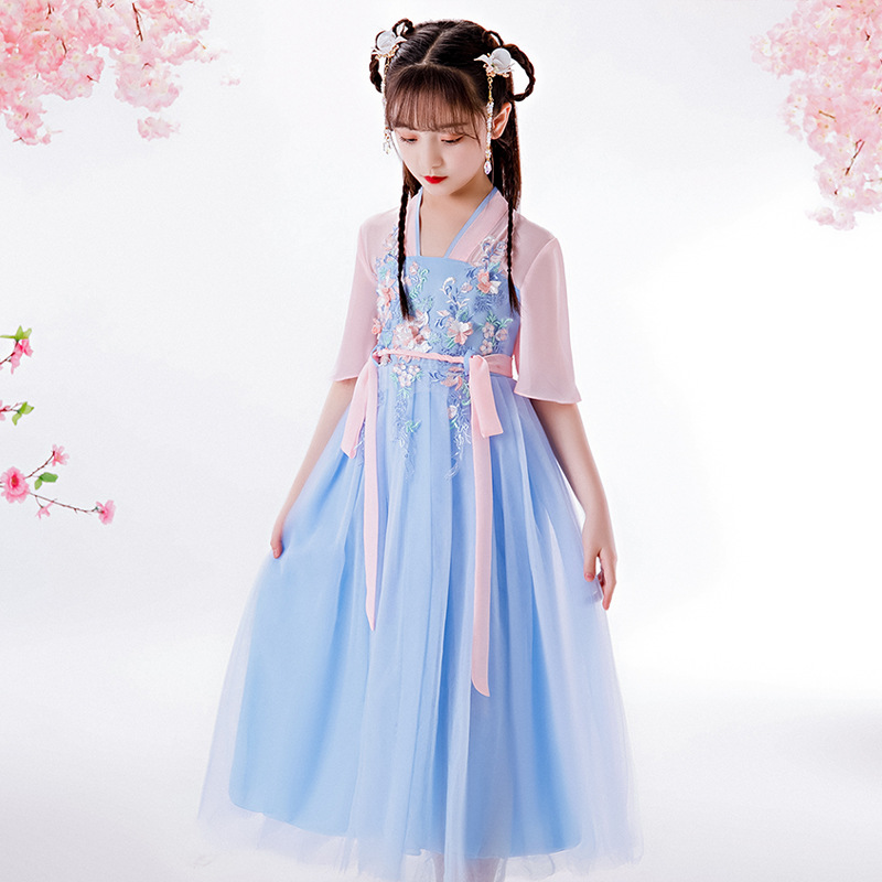 旗袍女童礼服春装新款宝宝生日中国风洋气小公主裙唐装儿童连衣裙|ms