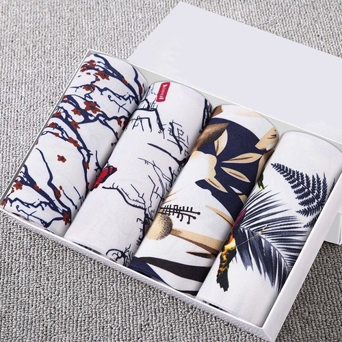 Men's underwear, men's boxer briefs, large size 200 pounds, men's new sexy sports shorts, breathable printed boxer briefs