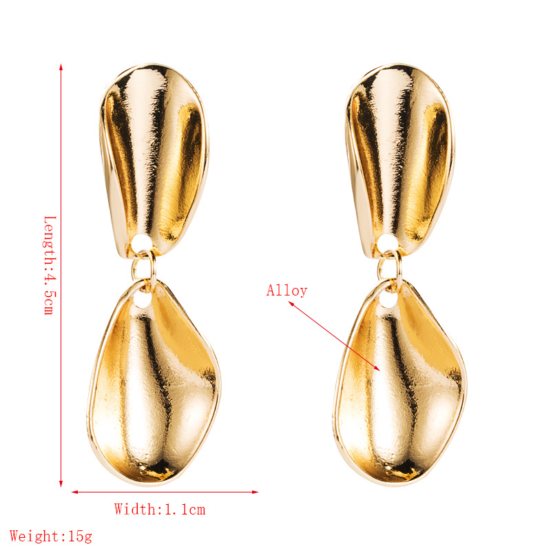 Simple Golden Alloy Fashion Earrings display picture 1