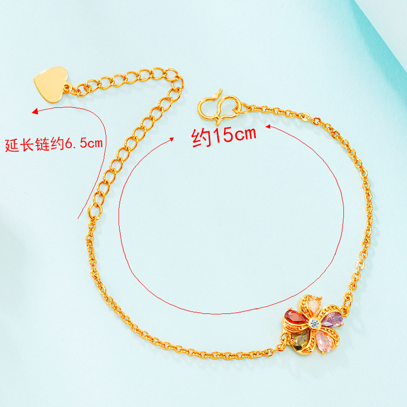 Luz de lujo imitación 18K oro pulsera de color joya moda chica joyería moda simple Vietnam arena oro clavícula cadena