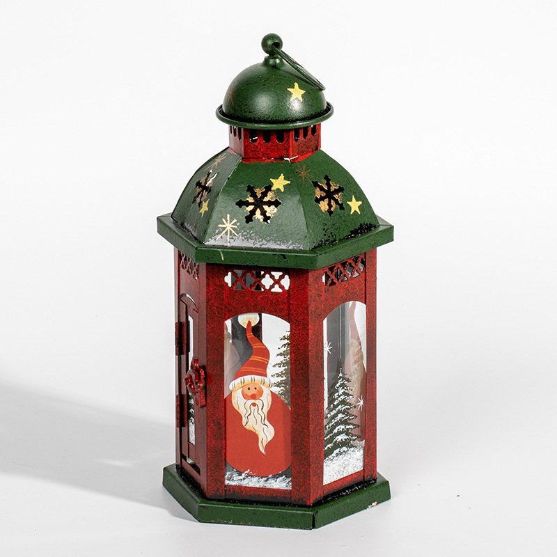 Retro estilo americano decoración de lámpara de viento a prueba de viento candelabros colgantes decoración de navidad muñeco de nieve viejo