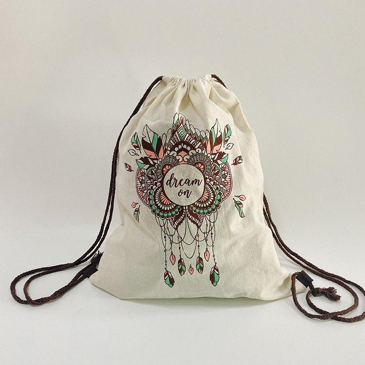 工厂直销棉布抽绳背包棉布袋购物袋