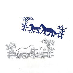 scrapbooking DIY切割刀模 碳鋼刀模 壓花刀模模板兩隻馬