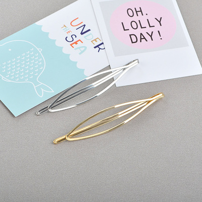 日韩网红一字夹边夹发饰极简甜美学院风少女发卡学生发夹头饰批发