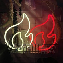 亚马逊供货小批发霓虹LED火焰灯创意ins网红房间彩灯圣诞节装饰灯