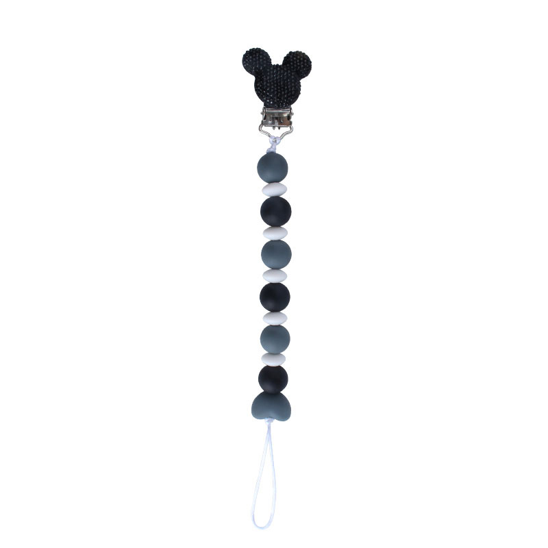 Venta caliente bebé suministros Mickey chupete clip de juguete mordedor bebé calmante silicona amor chupete cadena anti-gota cadena