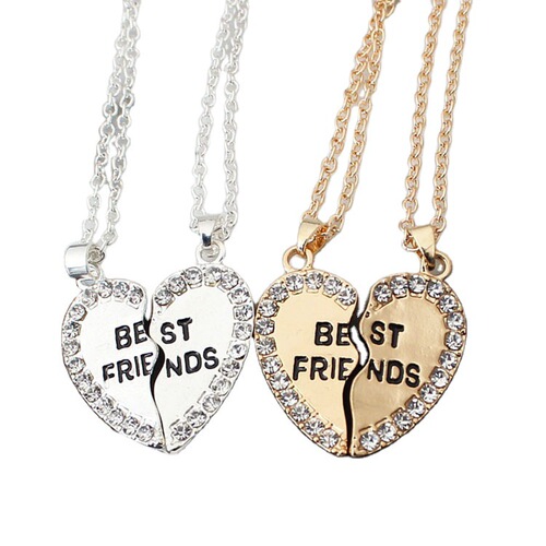 European and American foreign trade love pendant necklace, fashionable diamond best friends best friends accessories necklace