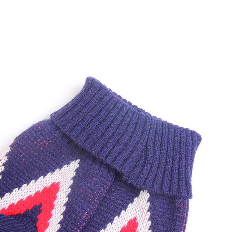 Christmas Reindeer Maple Leaf Snowflake Holiday Pet Clothes Turtleneck Knitted Sweater Dog Cat Clothing Winter Coat_voghion.com