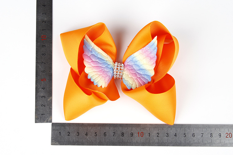 Children Angel Wings Bow Hairpin Girl Solid Color 6 Inch Bow Clip 16 Colors Hair Clips Wholesale display picture 4