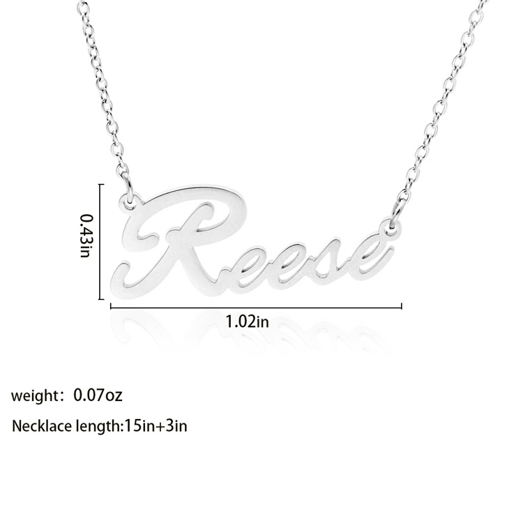 Fashionable Stainless Steel Customizable English Alphabet Name Ladies Necklace Wholesale display picture 7