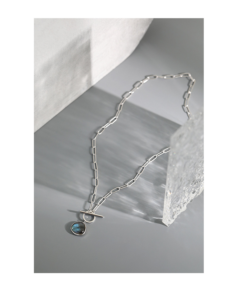 Koreanische Ot Schnalle S925 Silber Halskette display picture 6