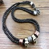 Europe and America Hip hop Necklace fashion multi-storey Short-chain hiphop Alloy Pendant pu weave Leather necklace On behalf of