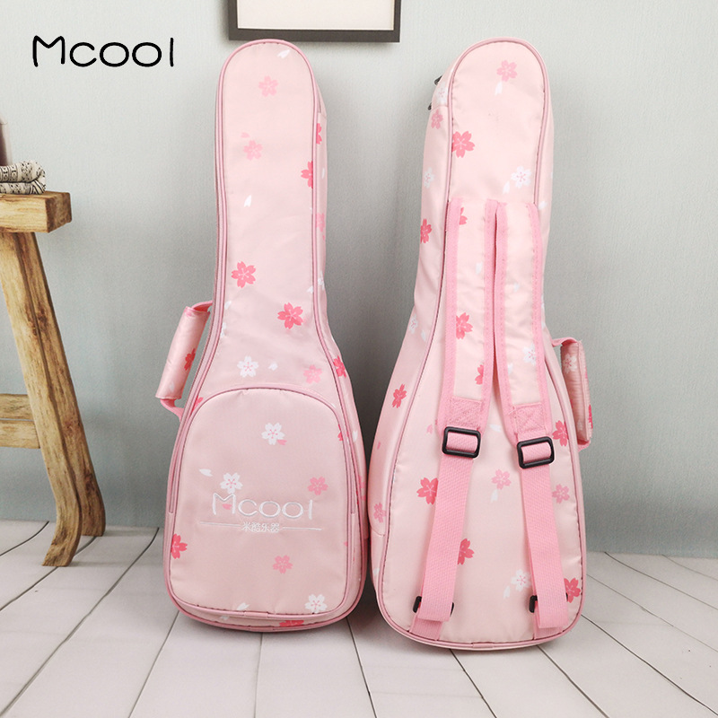 Ukulele thickening Cotton clip With cotton Pink cherry blossoms Shoulders portable knapsack children Little Guitar One piece On behalf of