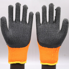 Factory Direct Sales Nylon Dipped Corded Crepe Rubber Foamed Gloves, Slip-Resistant and Wear-Resistant, Protective Cotton Gloves