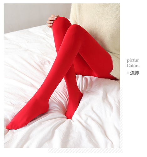 Thin bright red stockings, wedding year female pantyhose, festive bride leggings, adult leggings
