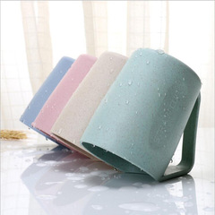 Wheat Straw Toothbrush Cup Nordic Minimalist Couple Cup with Handle Household Toothpaste Cup Promotional Gift Logo Print