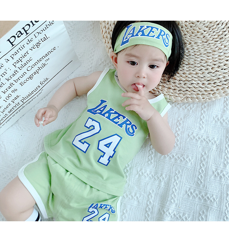 Summer New Children's Baby Personality Digital Printing Trend Korean Comfortable Leisure Sports Suit Wholesale Nihaojewelry display picture 14