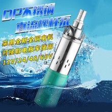 12v24v小型高扬程电瓶泵48v60v电动车直流潜水泵不锈钢螺杆深井泵