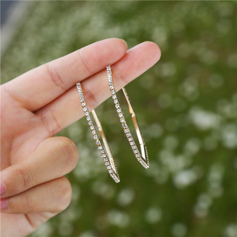 Fashion Alloy Diamond Earrings display picture 2