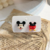 Cartoon asymmetrical earrings, cute Japanese ear clips, silver needle, silver 925 sample