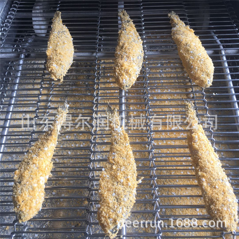 2022新型小黄鱼裹面包糠机 速冻鱼块/鱼片上浆裹糠设备 上门安装