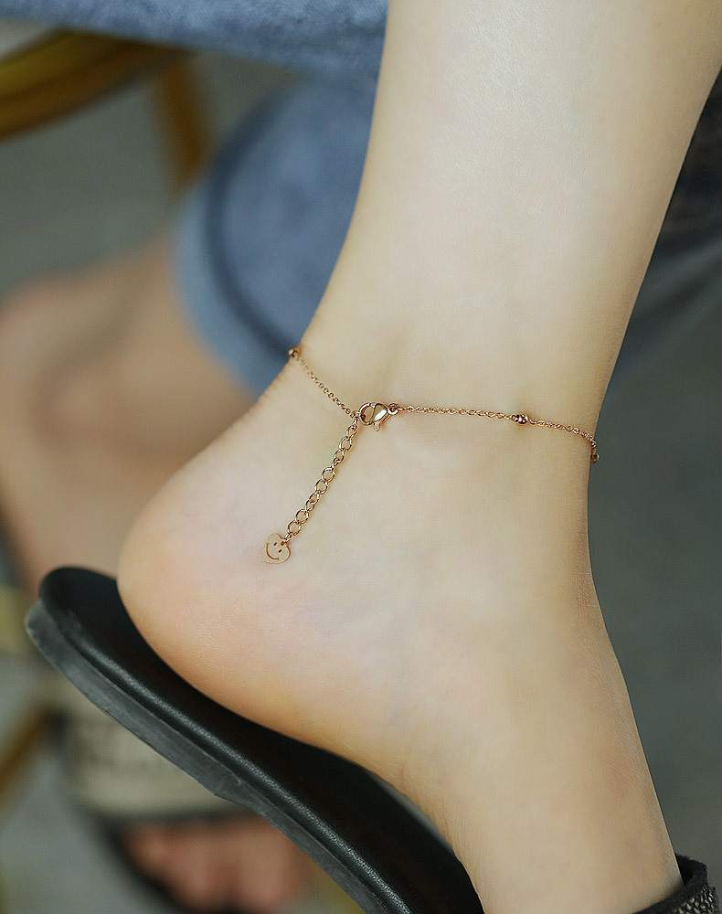 Fashion Wild Titanium Steel Korean New  Love Anklet display picture 4