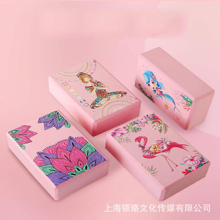 성인 초보자를위한 새로운 고밀도 200g 컬러 인쇄 요가 벽돌 거품 벽돌 댄스 연습 보조 도구