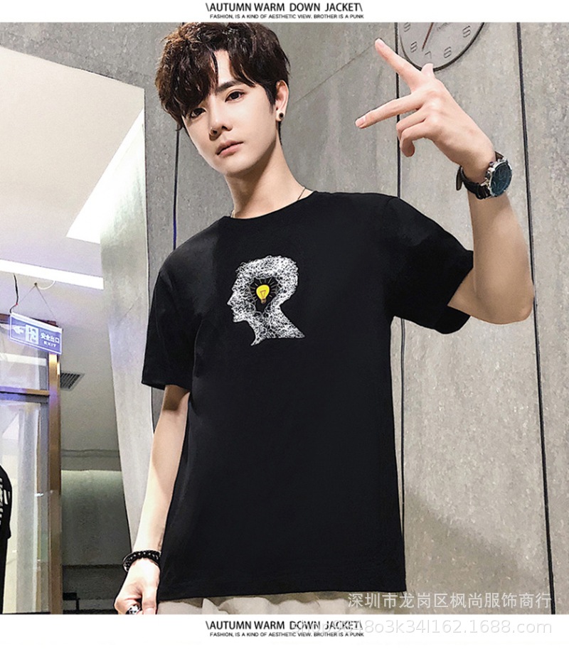 短袖t恤男士夏季男装2020新款春潮牌潮流内搭打