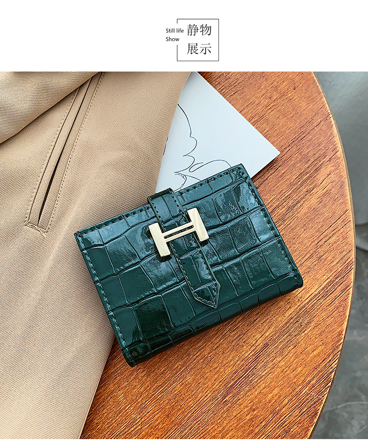 المرأة المحفظة قصيرة الكورية مشبك عملة محفظة متعددة بطاقة حقيبة display picture 33