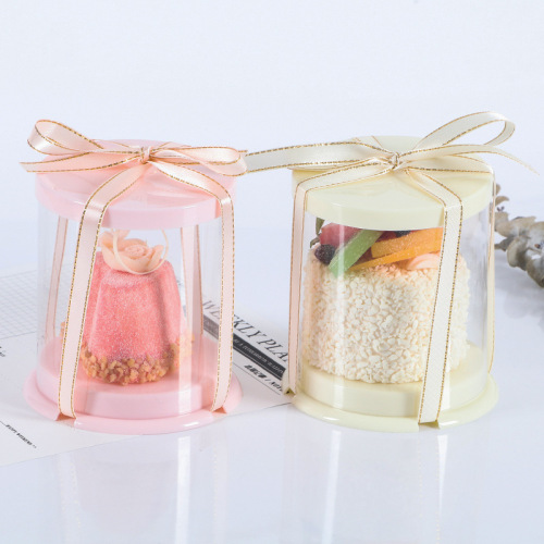 ins Internet celebrity round cake box transparent 2-inch mousse dessert pastry box French French sweet baking cake box