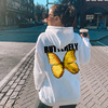 Personalized BUTTERFLY PRINT LONG SLEEVE Hooded Sweater