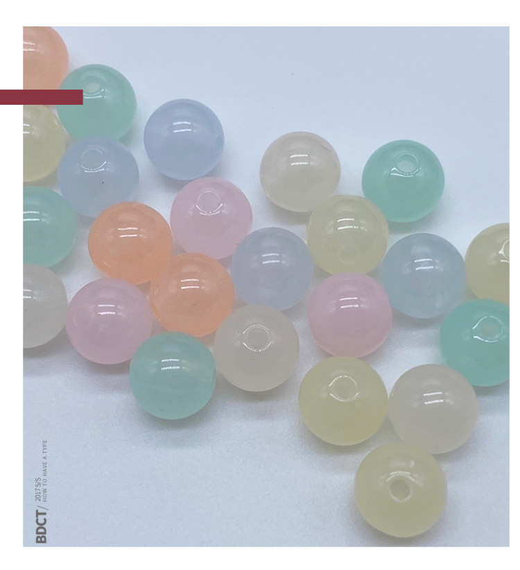 Acrylic through-hole jelly beads are versatile. They are the same light-colored beads as the popular ones. diy fresh color and versatile accessories detail image 11