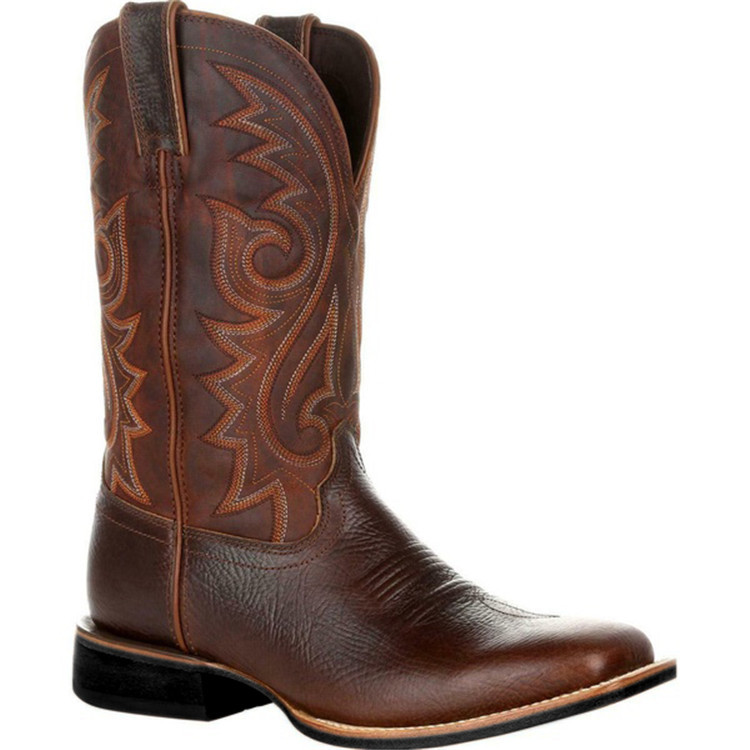 High Cylinder Embroidery Retro Sleeve Men'S And Women'S Wide Head Western Cowboy Boots