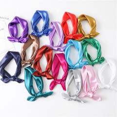 Classic solid color scarf versatile women silk square scarf fashion small square tie professional tie headband 60cm small square scarf new style