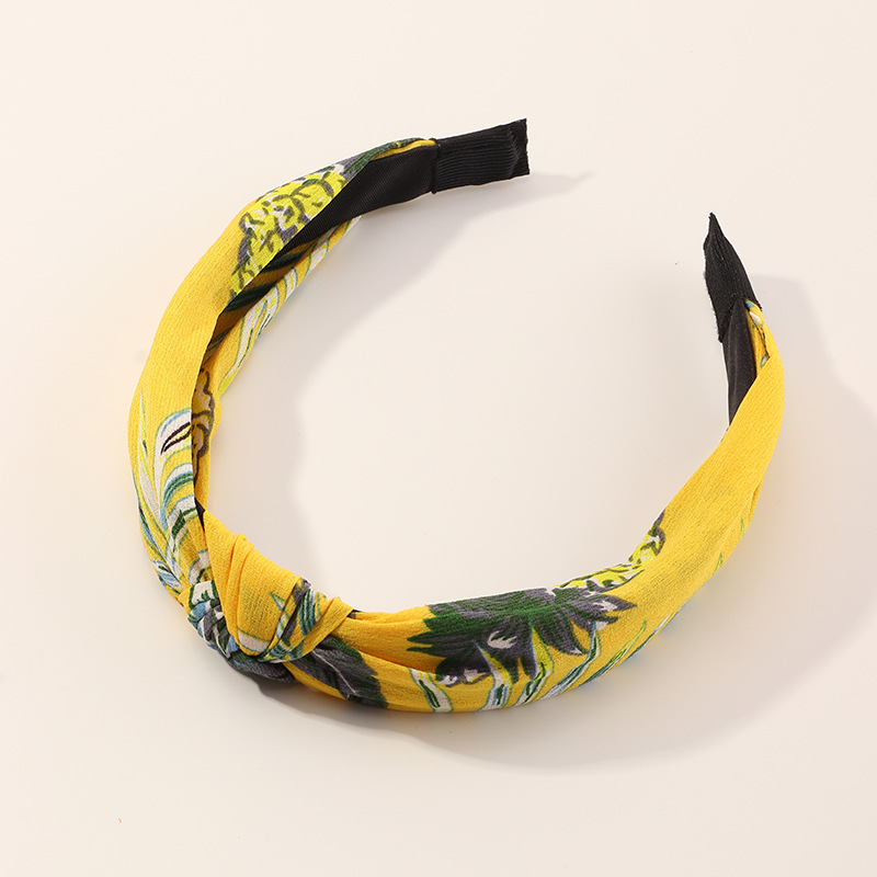 The New Fashion Chiffon Printing Hand-knotted Headband display picture 5