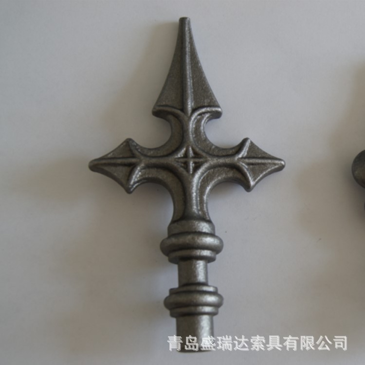 山东省青岛市铁艺配件矛头枪尖锻打实心铁艺花件护栏配件非铸易焊