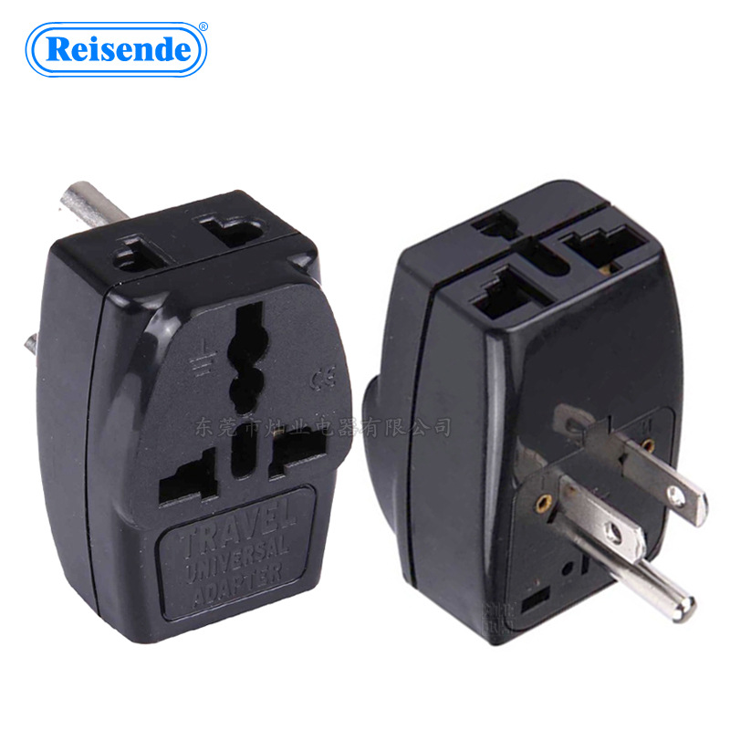 美标美规美式转换插头 一转三 旅游插头全铜环保AC电源插头WDS-5