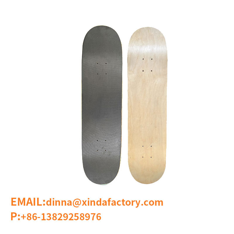 Professional skateboard with two curved ends carbon fibre