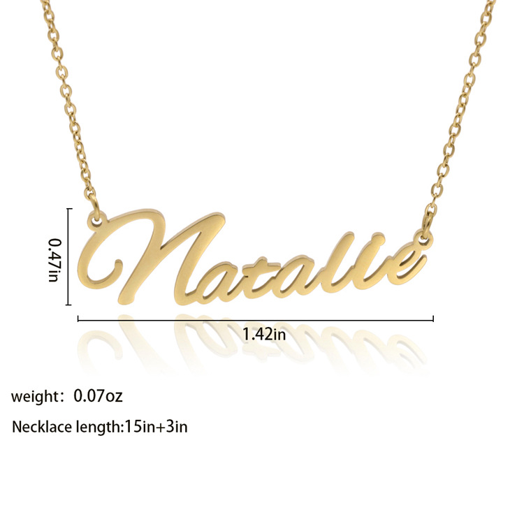 Fashionable Stainless Steel Customizable English Alphabet Name Ladies Necklace Wholesale display picture 24